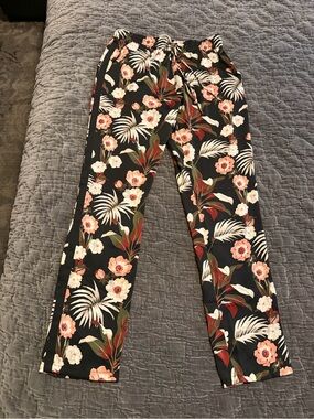 Scotch & Soda Black Tropical Floral Palazzo Pants